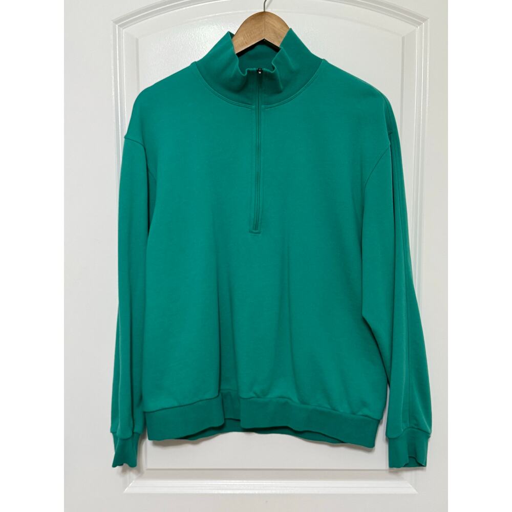 Lululemon French Terry Oversized 1/2 Zip Men's Small Green
